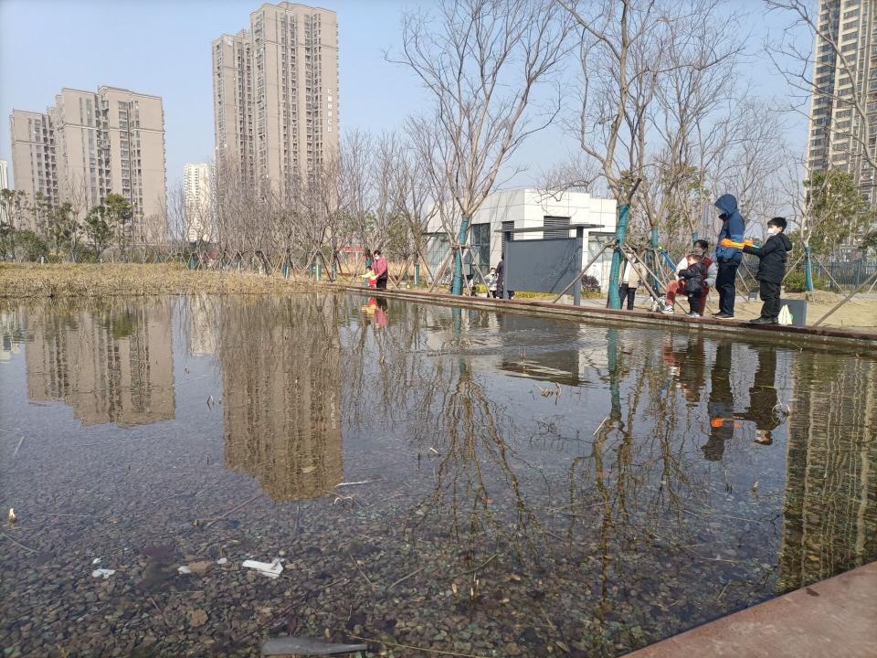 原創大歌詩畫戴口罩逰巡司河活水公園感吟